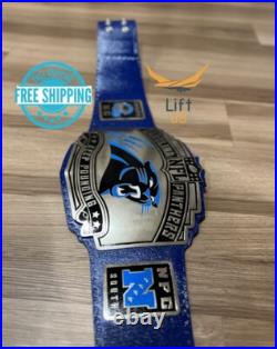 Carolina Panthers NFL Super Bowl Championship Belt 2mm Brass plates Adult Size