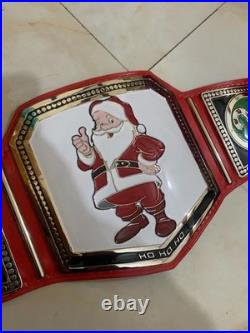 Custom Christmas gift belt, 4mm zinc, real leather strap. Nikal plated. Adult