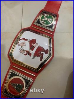 Custom Christmas gift belt, 4mm zinc, real leather strap. Nikal plated. Adult