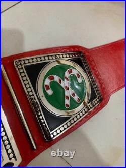 Custom Christmas gift belt, 4mm zinc, real leather strap. Nikal plated. Adult