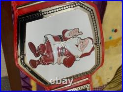Custom Christmas gift belt, 4mm zinc, real leather strap. Nikal plated. Adult