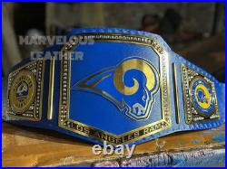 Custom Los Angeles Rams Championship Belt 2mm Brass Plates Adult Size Replica