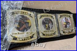 Custom Pittsburgh Steelers Championship Belt Adult Size 2MM/ 4MM Brass & Zinc
