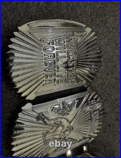 Custom Tribute Hulk Hogan championship belt 4mm zinc 24kt gold floopy leather