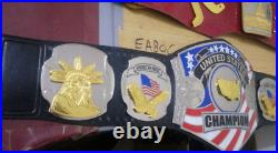 Custom USA Championship Dual Plated Chrome Leather Belt 4mm Brass