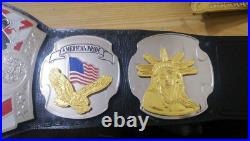 Custom USA Championship Dual Plated Chrome Leather Belt 4mm Brass