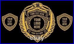 Custom Wrestling Championship Belt Personalized Name & Logo, 4mm/2mm, Gold/Nikal