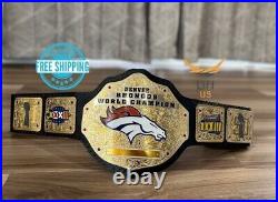 DENVER BRONCOS NFL Championship Wrestling Belt 2mm Brass Adult Size
