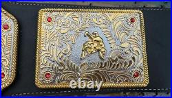DieCasting BIG GOLD World Heavyweight Championship Replica Tittle Belt Black 6MM