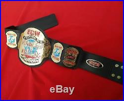 ECW World Heavyweight Championship Wrestling Belt Leather Replica Brass Metal