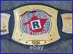 Edge Rated R Spinner Championship (2MM) Belt Adult Size champion Mattel Brass
