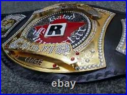 Edge Rated R Spinner Championship (2MM) Belt Adult Size champion Mattel Brass