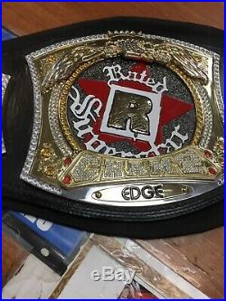 Edge Rated R Spinner Replica WWE WWF Championship Title Belt RARE W AUTO