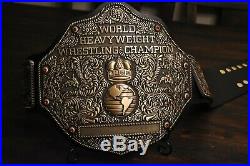 Fandu Antique Big Gold World Heavyweight Championship Belt Blk Strap WCW WWE NWA