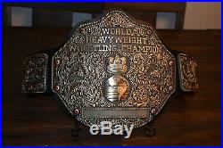 Fandu Antique Big Gold World Heavyweight Championship Belt Blk Strap WCW WWE NWA
