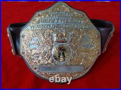 Fandu Big Gold Nickel/gold Wrestling Championship Title Belt Brown Strap