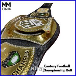Fantasy Football Championship Belt Gold FFL Champion Trophy with Crystals