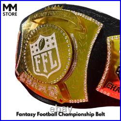Fantasy Football Championship Belt Gold FFL Champion Trophy with Crystals
