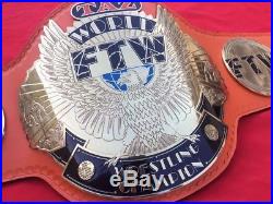 Ftw Taz Championship Belt In Brass Plates & Hand Tooled Real Leather Free P&p