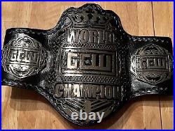 GCW World Championship Leather Belt 5mm Zinc Plates. Game Changer Wrestling