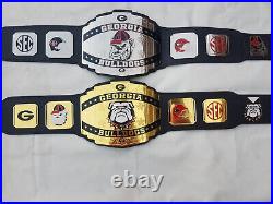 Georgia Bulldog Customized Championship replica wrestling Belt 2mm metal plates