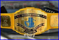 INTERCONTINENTAL YELLOW Championship Belt 2mm Brass Gold Plated Adult Size