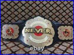 IWGP Never Open weight Championship Belt Brand 2MM Brass On Leather New