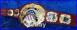 IWGP United States Heavyweight Wrestling Championship Belt Dual Metal Plated