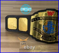 Intercontinental Block Heavyweight Championship Replica Belt BlackStrap Red Logo