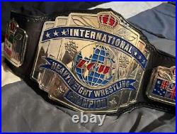 International Heavyweight Wrestling Championship Leather Belt 4MM Zinc