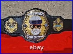 Internet Championship stacked skull championship belt 2mm brass