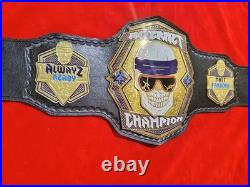 Internet Championship stacked skull championship belt 2mm brass