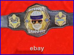 Internet Championship stacked skull championship belt 2mm brass