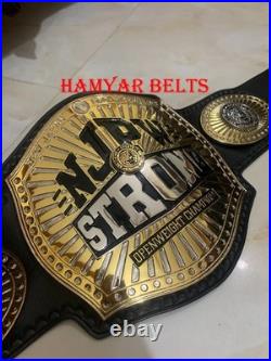 Iwgp Strong Openweight Championship Belt, 4mm Zinc, Dual Plated, cow Leather strap