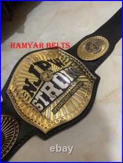 Iwgp Strong Openweight Championship Belt, 4mm Zinc, Dual Plated, cow Leather strap
