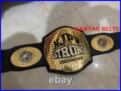 Iwgp Strong Openweight Championship Belt, 4mm Zinc, Dual Plated, cow Leather strap