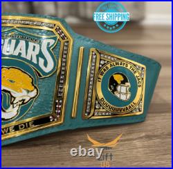 Jacksonville Jaguars NFL Championship Wrestling Belt 2mm Brass Adult Size Jacksonville Jaguars NFL Championship Wrestling Belt 2mm Brass Adult Size