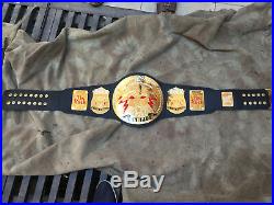 Leather Rock Bull World Heavyweight WWF Rock Bull Championship Leathers Belt