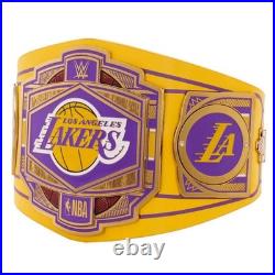 Los Angeles Lakers NBA 4mm Championship Belt Gold Plated Real Leather