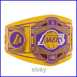 Los Angeles Lakers NBA 4mm Championship Belt Gold Plated Real Leather