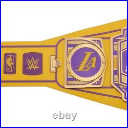 Los Angeles Lakers NBA 4mm Championship Belt Gold Plated Real Leather