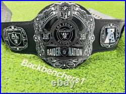 Los Angeles Raiders Championship Legacy Title Belt Adult's Size 2MM Brass Los Angeles Raiders Championship Legacy Title Belt Adult's Size 2MM Brass
