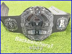 Los Angeles Raiders Championship Legacy Title Belt Adult's Size 2MM Brass Los Angeles Raiders Championship Legacy Title Belt Adult's Size 2MM Brass