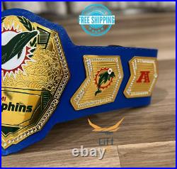 Miami Dolphins Championship NFL Championship Belt Adult Size 2mm Brass