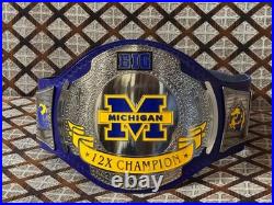 Michigan Championship Belt-Custom Wrestling Style-Nickel plated 2mm Brass On
