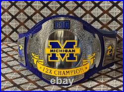Michigan Championship Belt-Custom Wrestling Style-Nickel plated 2mm Brass On