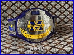 Michigan Championship Belt-Custom Wrestling Style-Nickel plated 2mm Brass On