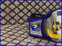 Michigan Championship Belt-Custom Wrestling Style-Nickel plated 2mm Brass On