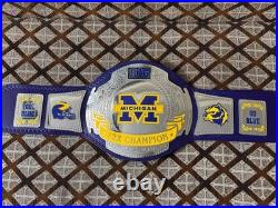 Michigan Championship Belt-Custom Wrestling Style-Nickel plated 2mm Brass On