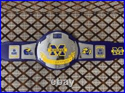 Michigan Championship Belt-Custom Wrestling Style-Nickel plated 2mm Brass On